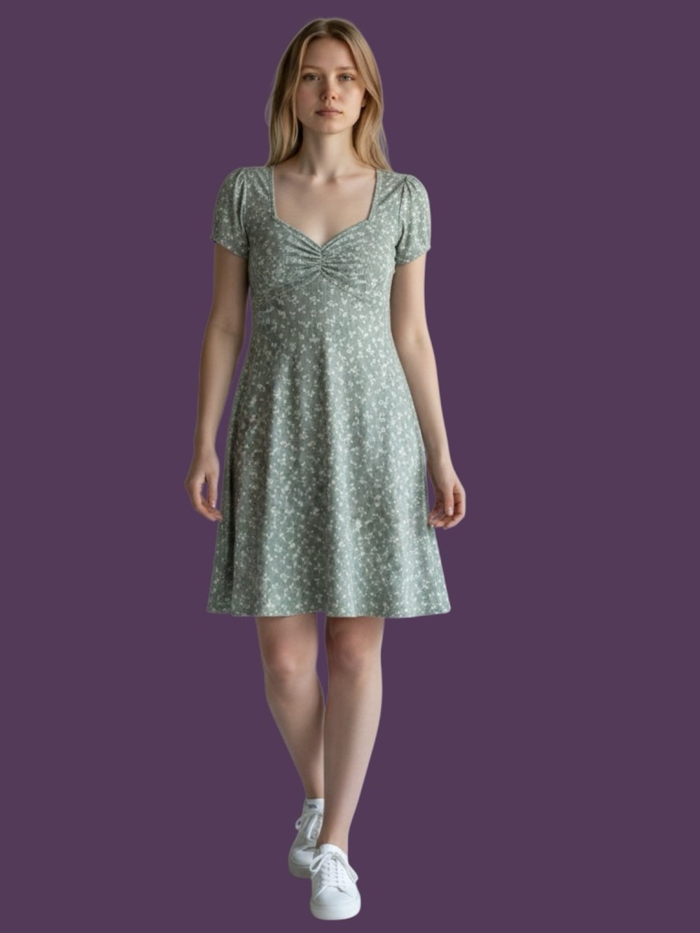 2-for-1 Deal! See You Monday XS Sage Green Dresses – Solid & Floral Set